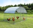 Large metal chicken coop upgrade three support steel wire impregnated plastic net cage, Oxford cloth silver plated waterproof UV protection, duck rabb