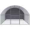 Outdoor Chicken Coop 9.8'x13.1'x6.6' Galvanized Steel