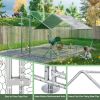 Outdoor Large Metal Chicken Run Coop with 1 piece of Waterproof Cover, Garden Backyard Walk-in Hen Cage Poultry Pet Hutch for Farm Use