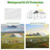 Outdoor Large Metal Chicken Run Coop with 1 piece of Waterproof Cover, Garden Backyard Walk-in Hen Cage Poultry Pet Hutch for Farm Use