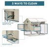 Weatherproof outdoor chicken coop with waterproof PVC roof. Outdoor chicken coop with removable bottom for easy cleaning.Large space Coop suitable for