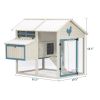 Weatherproof outdoor chicken coop with waterproof PVC roof. Outdoor chicken coop with removable bottom for easy cleaning.Large space Coop suitable for