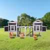Outdoor Wooden Chicken Coop, 124" Large Hen Cage Rabbit House, Bunny Hutch with Ventilation Door, Removable Ramp Garden Backyard Pet House Chicken Nes
