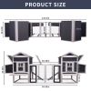 Outdoor Wooden Chicken Coop, 124" Large Hen Cage Rabbit House, Bunny Hutch with Ventilation Door, Removable Ramp Garden Backyard Pet House Chicken Nes