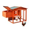 Wooden Chicken Coop,Waterproof Outdoor Large Chicken House for 4 Chickens, with a Removable Tray,Nesting Box, Wire Fence, and Other Compartments.