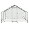Large Metal Chicken Coop, Walk-in Chicken Run,Galvanized Wire Poultry Chicken Hen Pen Cage, Rabbits Duck Cages with Waterproof and Anti-Ultraviolet Co