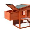 Wooden Chicken Coop,Waterproof Outdoor Large Chicken House for 4 Chickens, with a Removable Tray,Nesting Box, Wire Fence, and Other Compartments.