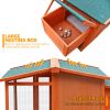Wooden Chicken Coop,Waterproof Outdoor Large Chicken House for 4 Chickens, with a Removable Tray,Nesting Box, Wire Fence, and Other Compartments.