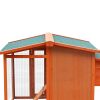 Wooden Chicken Coop,Waterproof Outdoor Large Chicken House for 4 Chickens, with a Removable Tray,Nesting Box, Wire Fence, and Other Compartments.
