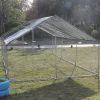 Large Metal Chicken Coop Walk-in Poultry Cage Hen Run House Rabbits Habitat Cage Spire Shaped Coop with Waterproof and Anti-Ultraviolet Cover (9.8\' L