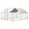 Large Metal Chicken Coop, Walk-in Chicken Run,Galvanized Wire Poultry Chicken Hen Pen Cage, Rabbits Duck Cages with Waterproof and Anti-Ultraviolet Co