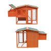 Wooden Chicken Coop,Waterproof Outdoor Large Chicken House for 4 Chickens, with a Removable Tray,Nesting Box, Wire Fence, and Other Compartments.