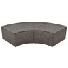TOPMAX Patio 5-Piece Round Rattan Sectional Sofa Set All-Weather PE Wicker Sunbed Daybed with Round Liftable Table and Washable Cushions for Outdoor B
