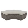 TOPMAX Patio 5-Piece Round Rattan Sectional Sofa Set All-Weather PE Wicker Sunbed Daybed with Round Liftable Table and Washable Cushions for Outdoor B