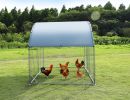 Large metal chicken coop upgrade three support steel wire impregnated plastic net cage, Oxford cloth silver plated waterproof UV protection, duck rabb