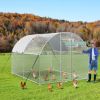 Large Metal Chicken Coop Upgrade Tri-Supporting Wire Mesh Chicken Run,Chicken Pen with Water-Resident & Anti-UV Cover,Duck Rabbit House Outdoor (10'W