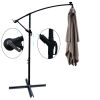 Rectangle 2x3M Outdoor Patio Umbrella Solar Powered LED Lighted Sun Shade Market Waterproof 6 Ribs Umbrella with Crank and Cross Base for Garden Deck