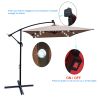 Rectangle 2x3M Outdoor Patio Umbrella Solar Powered LED Lighted Sun Shade Market Waterproof 6 Ribs Umbrella with Crank and Cross Base for Garden Deck