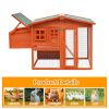 Wooden Chicken Coop,Waterproof Outdoor Large Chicken House for 4 Chickens, with a Removable Tray,Nesting Box, Wire Fence, and Other Compartments.