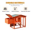 Wooden Chicken Coop,Waterproof Outdoor Large Chicken House for 4 Chickens, with a Removable Tray,Nesting Box, Wire Fence, and Other Compartments.