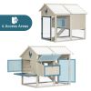 Weatherproof outdoor chicken coop with waterproof PVC roof. Outdoor chicken coop with removable bottom for easy cleaning.Large space Coop suitable for