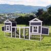 Outdoor Wooden Chicken Coop, 124" Large Hen Cage Rabbit House, Bunny Hutch with Ventilation Door, Removable Ramp Garden Backyard Pet House Chicken Nes