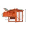 Wooden Chicken Coop,Waterproof Outdoor Large Chicken House for 4 Chickens, with a Removable Tray,Nesting Box, Wire Fence, and Other Compartments.