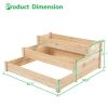 48.6 x 48.6 x 21in Raised Garden Bed Horticulture Outdoor Elevated Flower Box Tiered Garden Bed Wooden Vegetables Growing Planter for Backyard/Patio/G