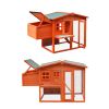 Wooden Chicken Coop,Waterproof Outdoor Large Chicken House for 4 Chickens, with a Removable Tray,Nesting Box, Wire Fence, and Other Compartments.